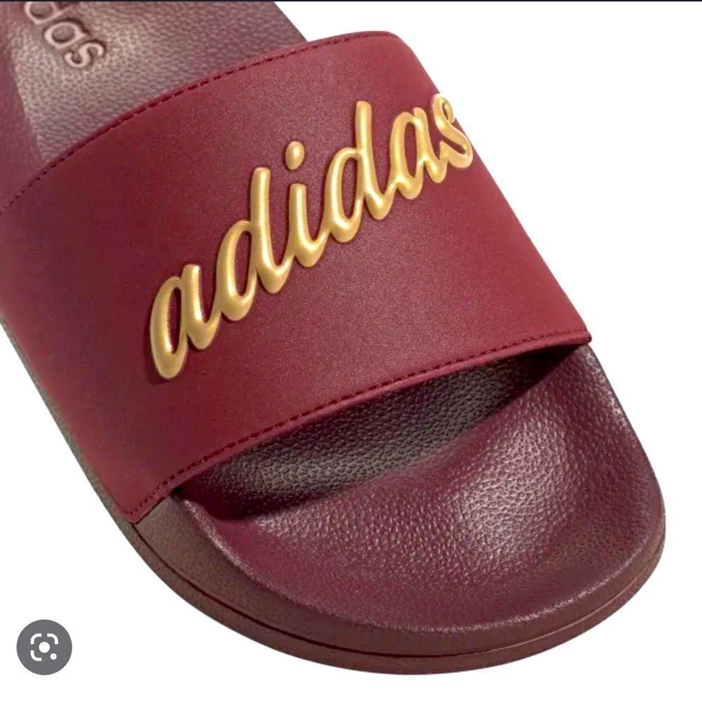 adidas ADILETTE SHOWER SLIDES Red/Sandy Beige Sandal - Picture 13 of 15